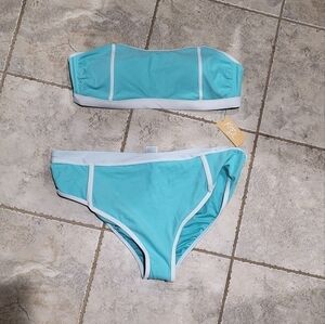 NWT women's kona sol 2 piece teal swimsuit